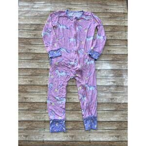 Smocked Sweets Unicorn Bamboo Layette Ruffled Pajamas Size 4T